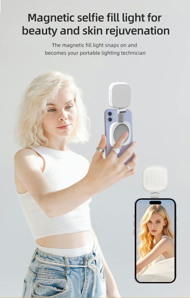 💥 3-in-1 Magnetic Beauty Selfie Light with mirror for Phones - Image 4