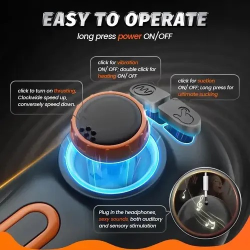 10 Thrusting 10 Vibrating 3 Sucking Heating Male Masturbator - Image 3