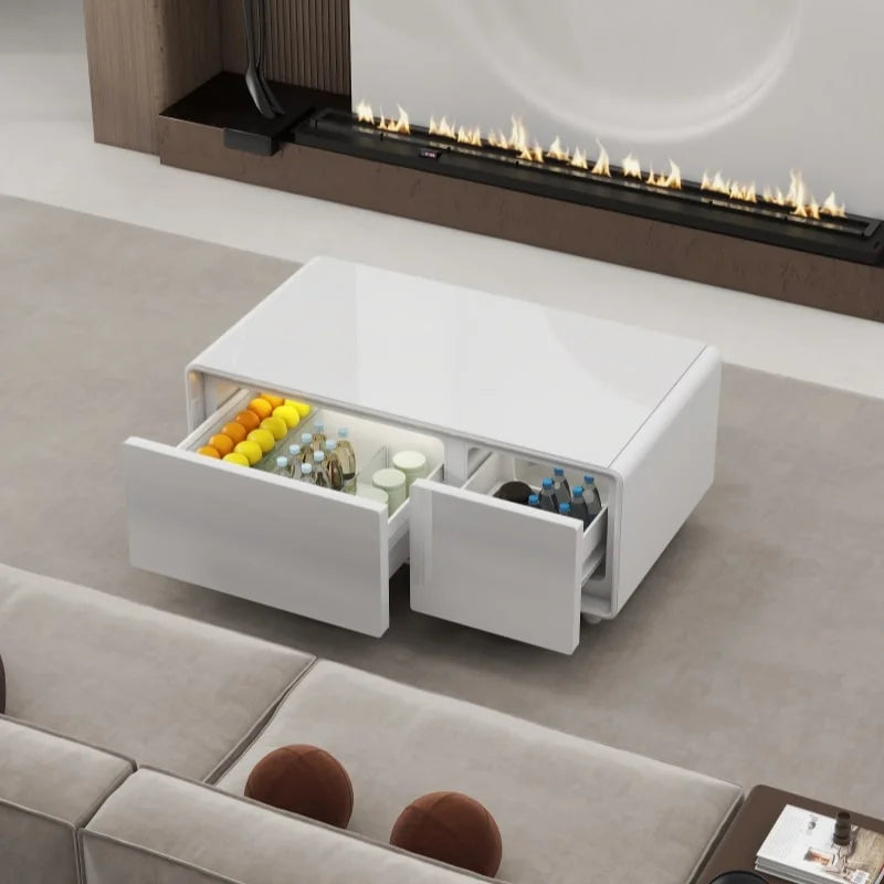 Smart Coffee Table with Built-In Fridge & Wireless Charging - Image 11