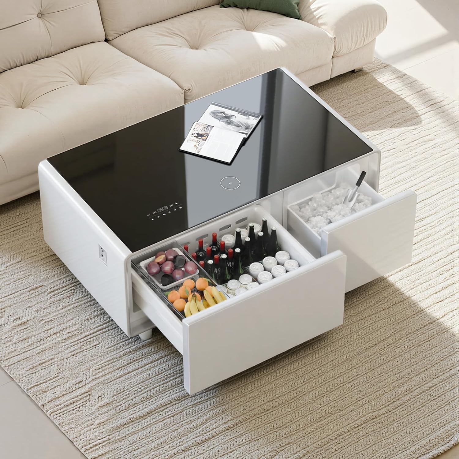 Smart Coffee Table with Built-In Fridge & Wireless Charging - Image 12