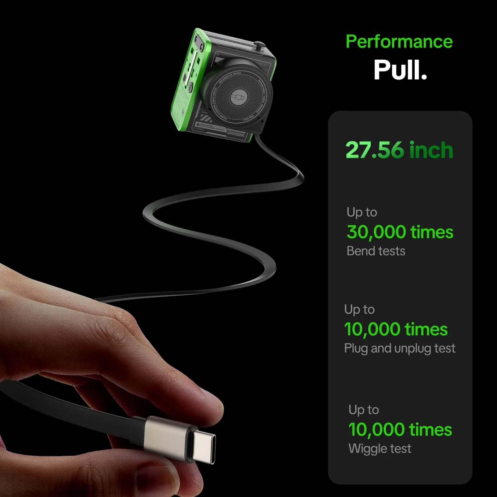 Mfish E-RHINO Travel Adapter (75W, 5-in-1, GaN, Built-in Retractable Cable) - Image 8