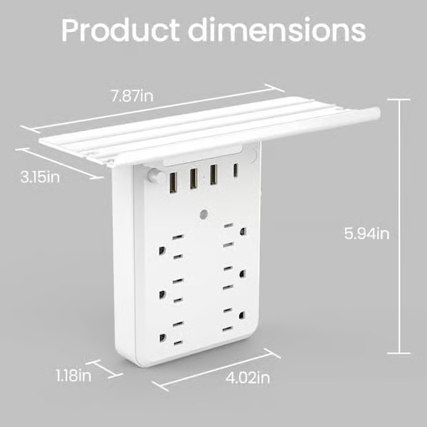 Wall Socket Extender with Shelf & USB Ports – Organize & Power Up Your Space 🌟 - Image 7