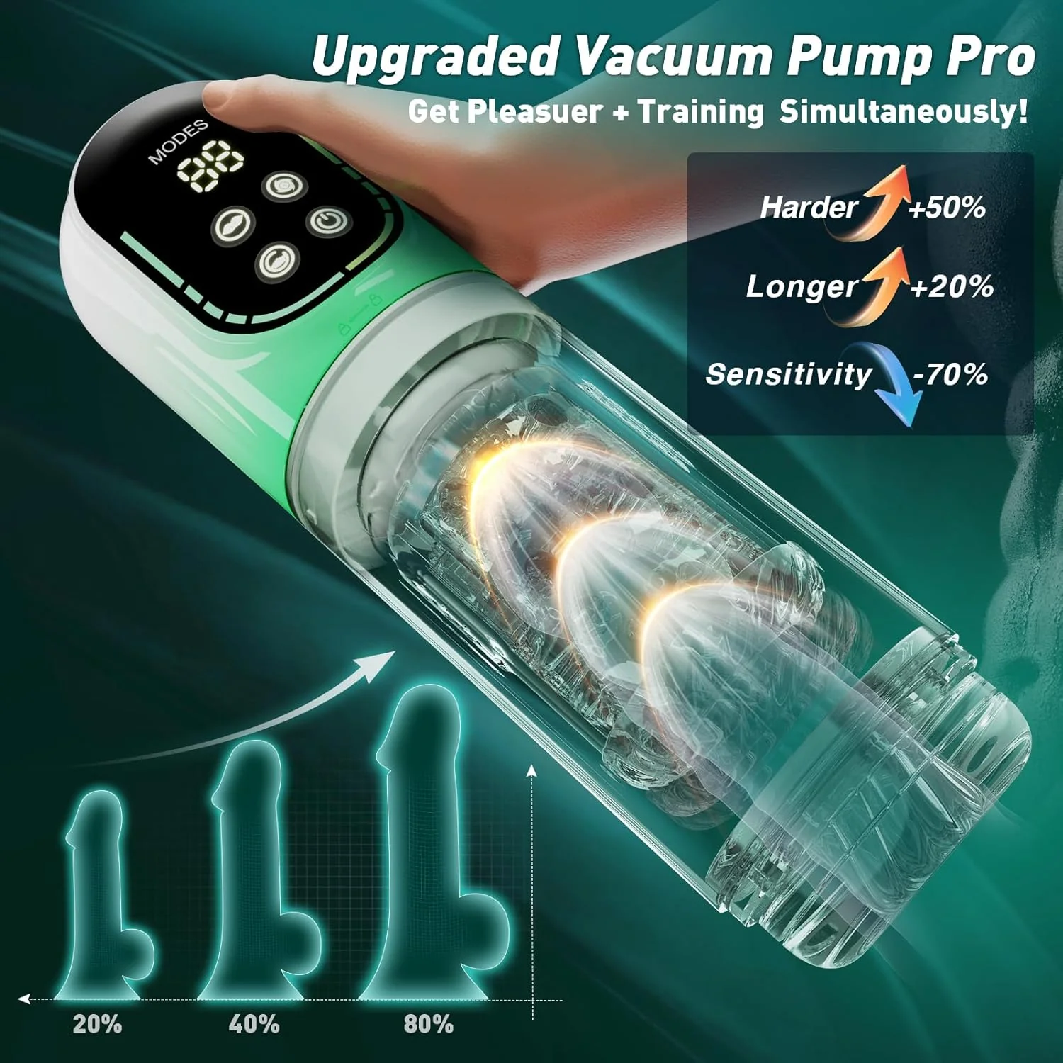 😍 Male Masturbator Penis Pump - Male Sex Toys for Men Sex Toy Pocket Pussy LCD with APP Stroker Adult Toys with 7 Thrusting 7 Rotating 5 Sucking Modes Vacuum Pumps & Enlargers🎁 - Image 3