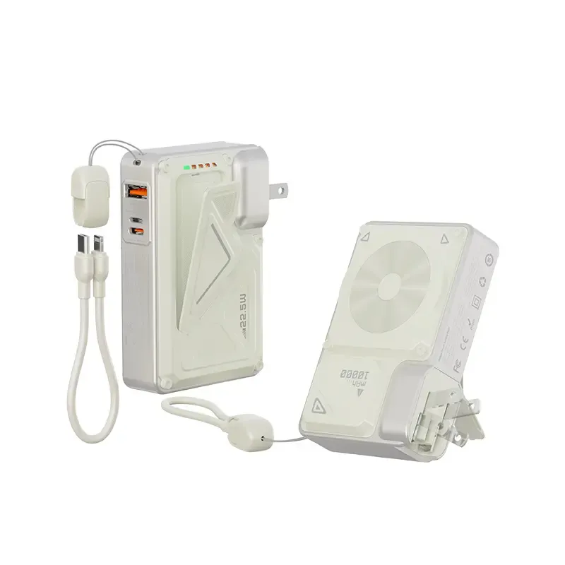 6-in-1 Magnetic Portable Power Bank 10000mAh Portable Charger with Integrated Cable and Foldable AC Plug - Image 8