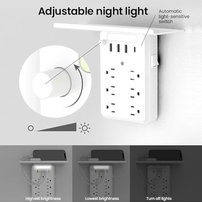 Wall Socket Extender with Shelf & USB Ports – Organize & Power Up Your Space 🌟 - Image 8
