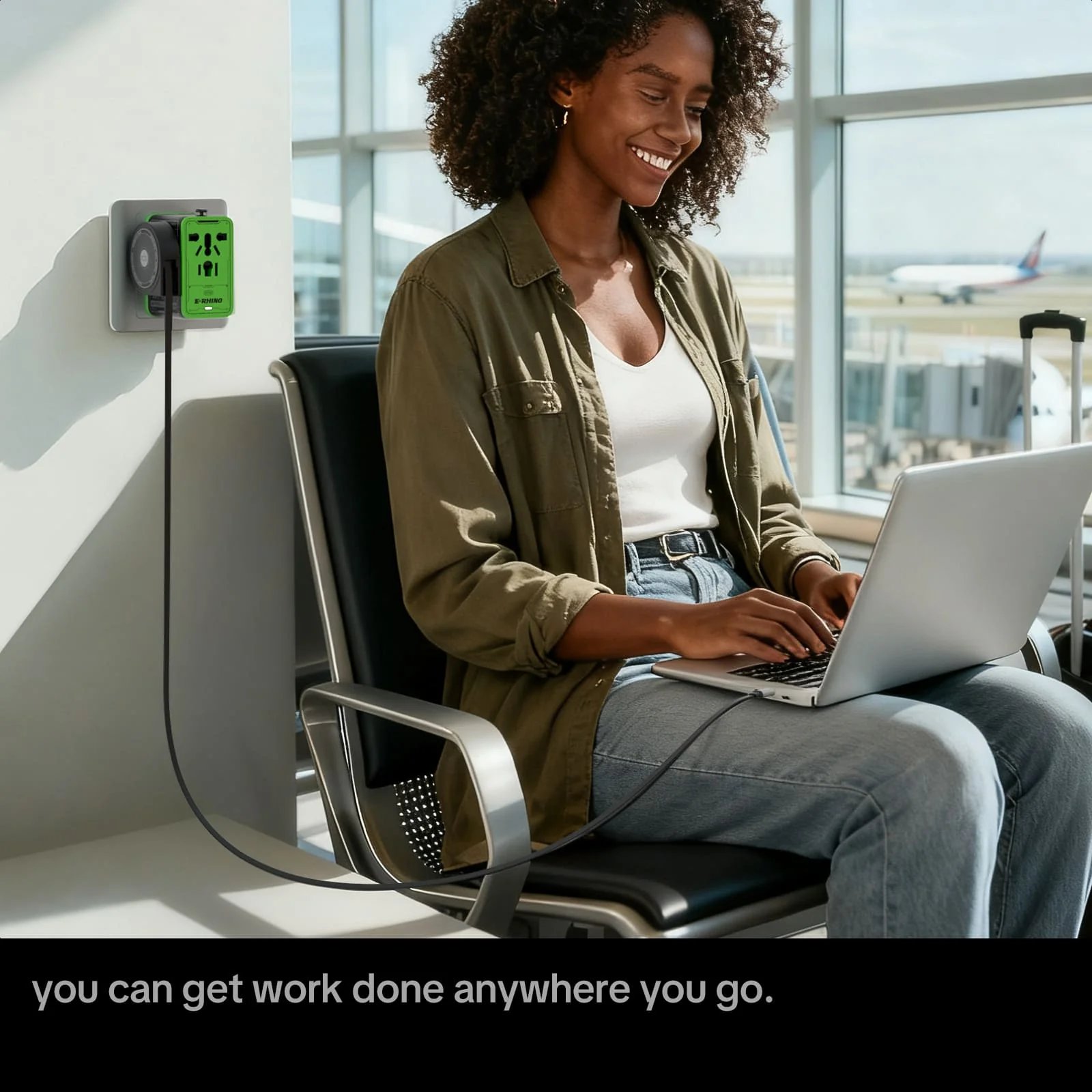 Mfish E-RHINO Travel Adapter (75W, 5-in-1, GaN, Built-in Retractable Cable) - Image 9