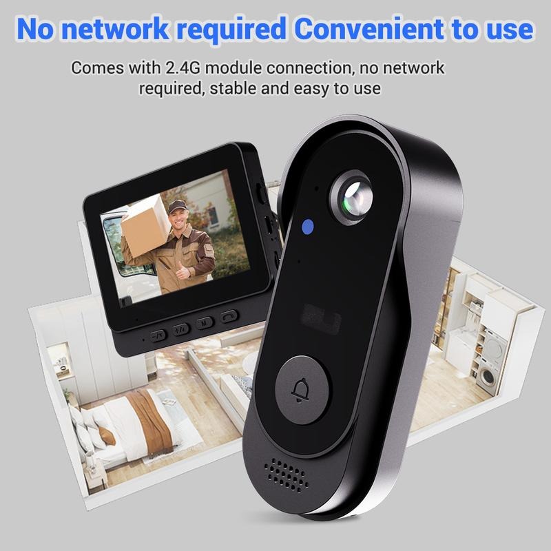 Wireless doorbell camera: 1080P, 170° angle, 4.3-inch screen, IPX65 outdoor waterproof, night vision - Image 3