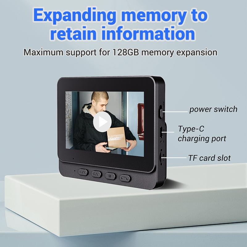 Wireless doorbell camera: 1080P, 170° angle, 4.3-inch screen, IPX65 outdoor waterproof, night vision - Image 4