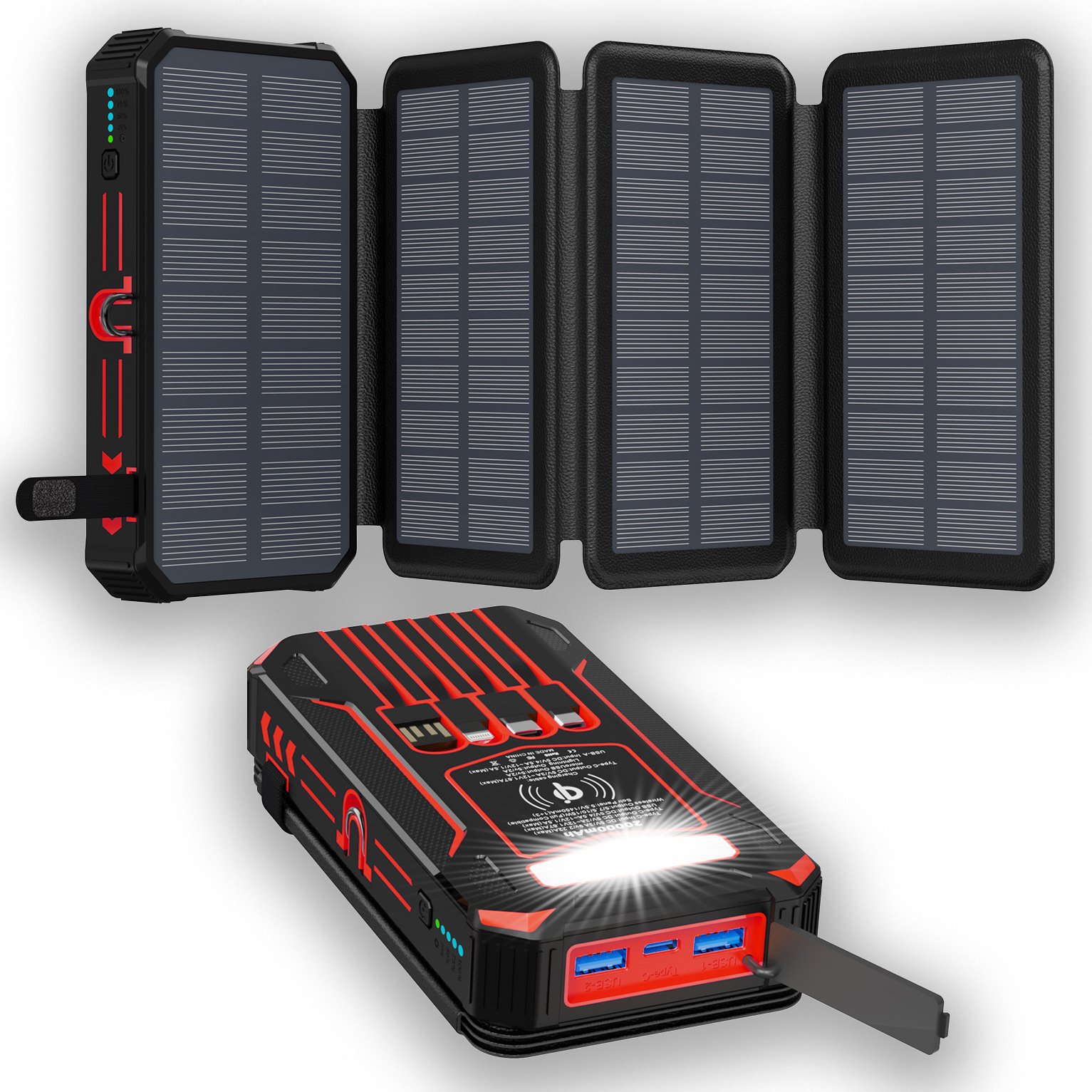 Outdoor Foldable Solar Large Capacity Charger Mobile Power Bank - Image 12