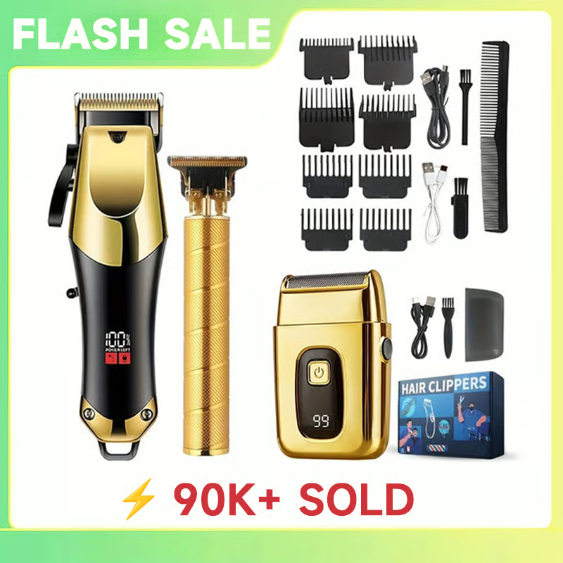 Professional Blonde Hair Clipper & Trimmer Kit for Men🪒