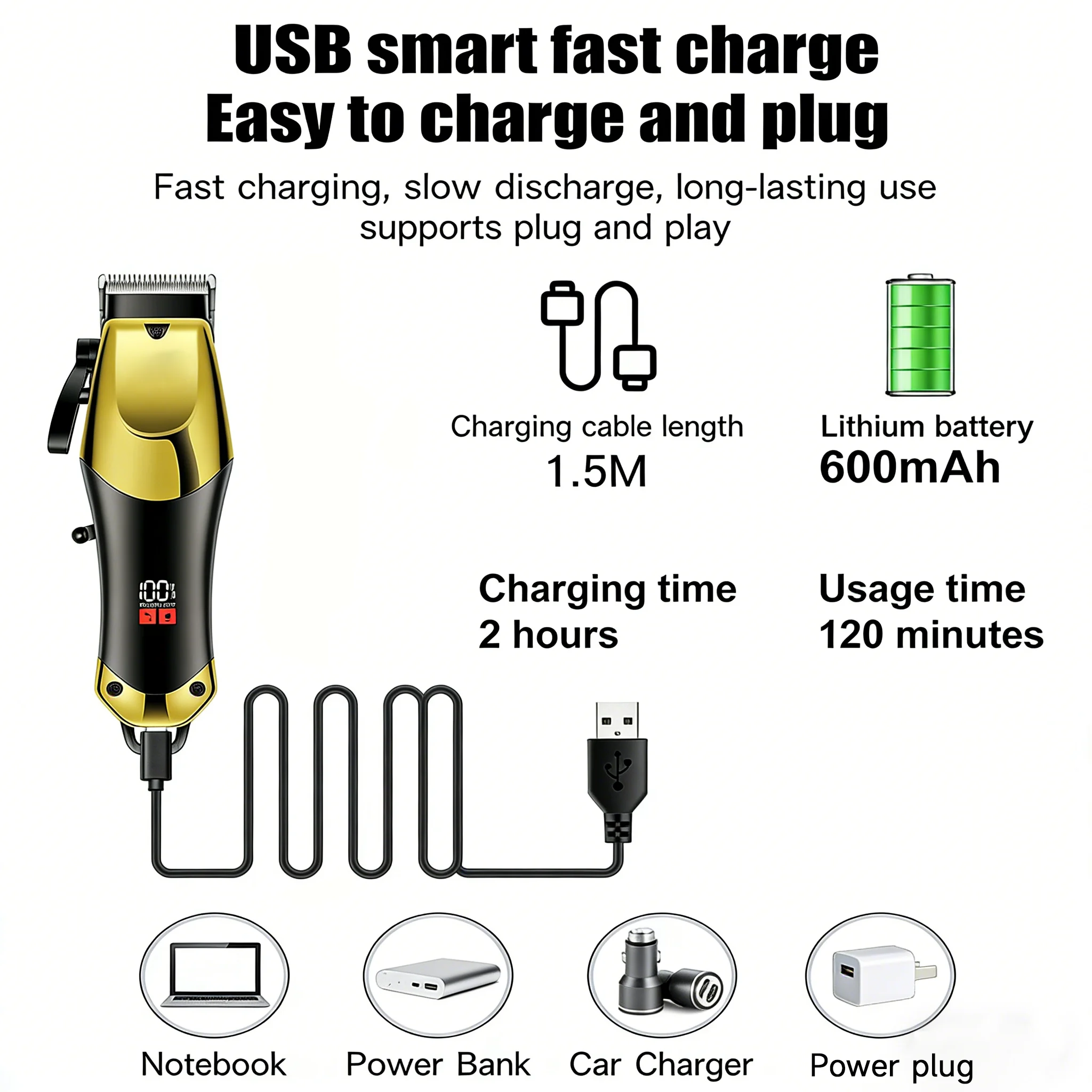 Professional Blonde Hair Clipper & Trimmer Kit for Men🪒 - Image 4