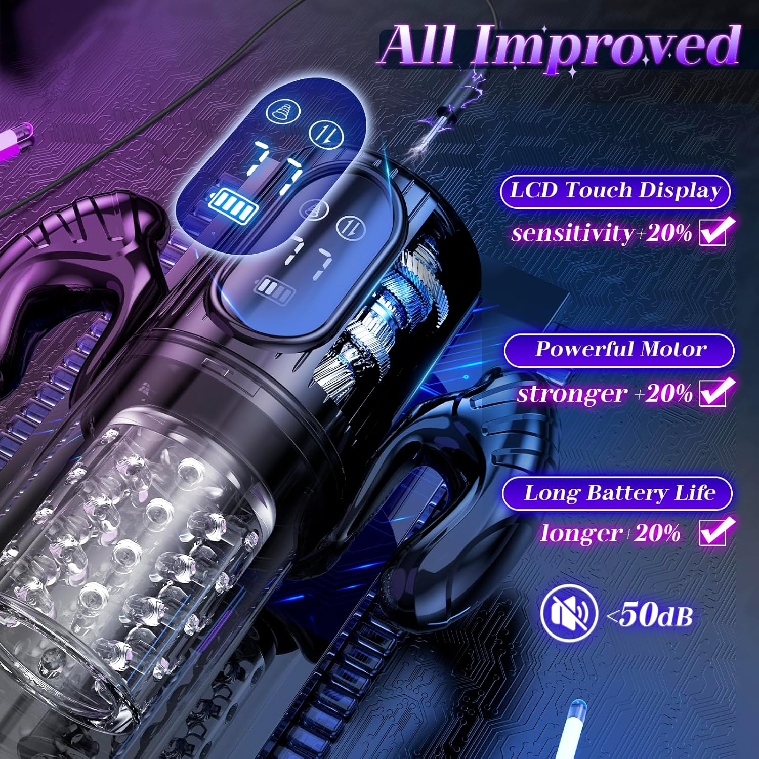 😍 Male Masturbator Penis Pump - Male Sex Toys for Men Sex Toy Pocket Pussy LCD with APP Stroker Adult Toys with 7 Thrusting 7 Rotating 5 Sucking Modes Vacuum Pumps & Enlargers🎁 - Image 9