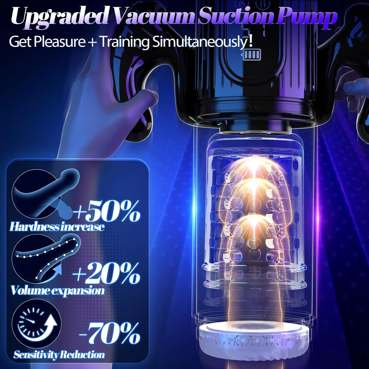 😍 Male Masturbator Penis Pump - Male Sex Toys for Men Sex Toy Pocket Pussy LCD with APP Stroker Adult Toys with 7 Thrusting 7 Rotating 5 Sucking Modes Vacuum Pumps & Enlargers🎁 - Image 12