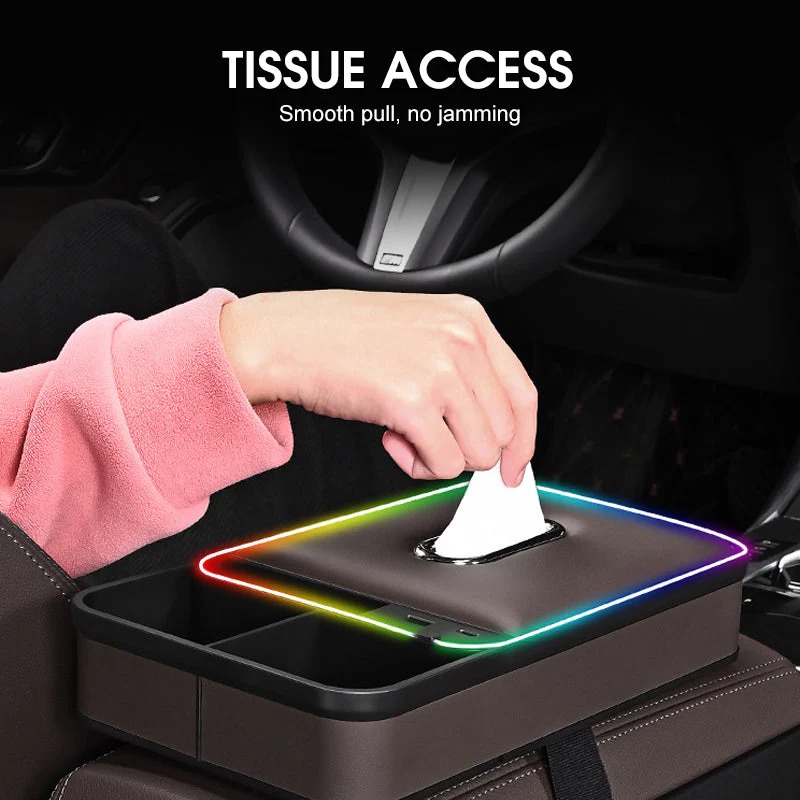 Armrest Storage Box with LED Ambient Lighting - Image 4