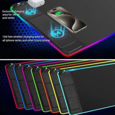 ✨LED Gaming Mouse Pad with Magnetic Wireless Charging