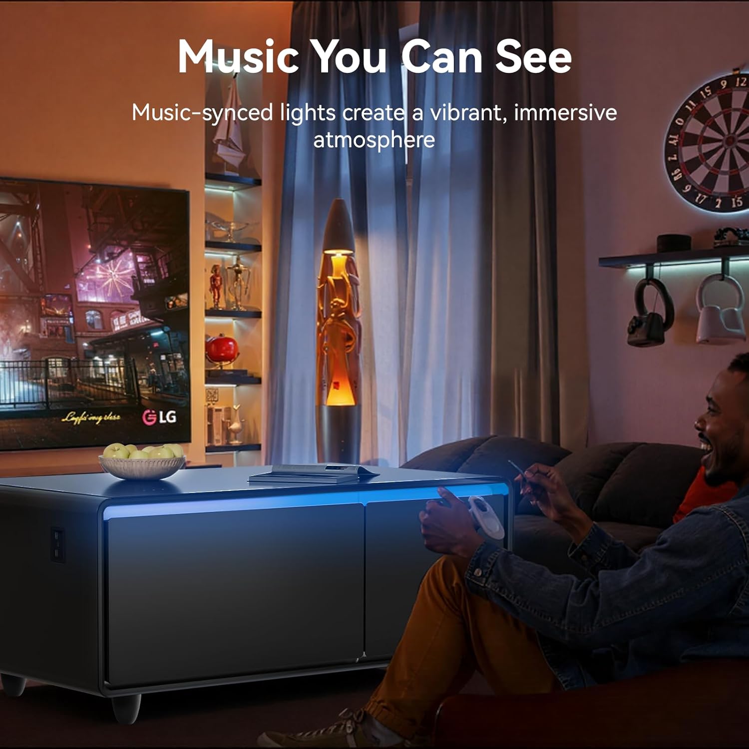 Smart Coffee Table with Built-In Fridge & Wireless Charging - Image 3