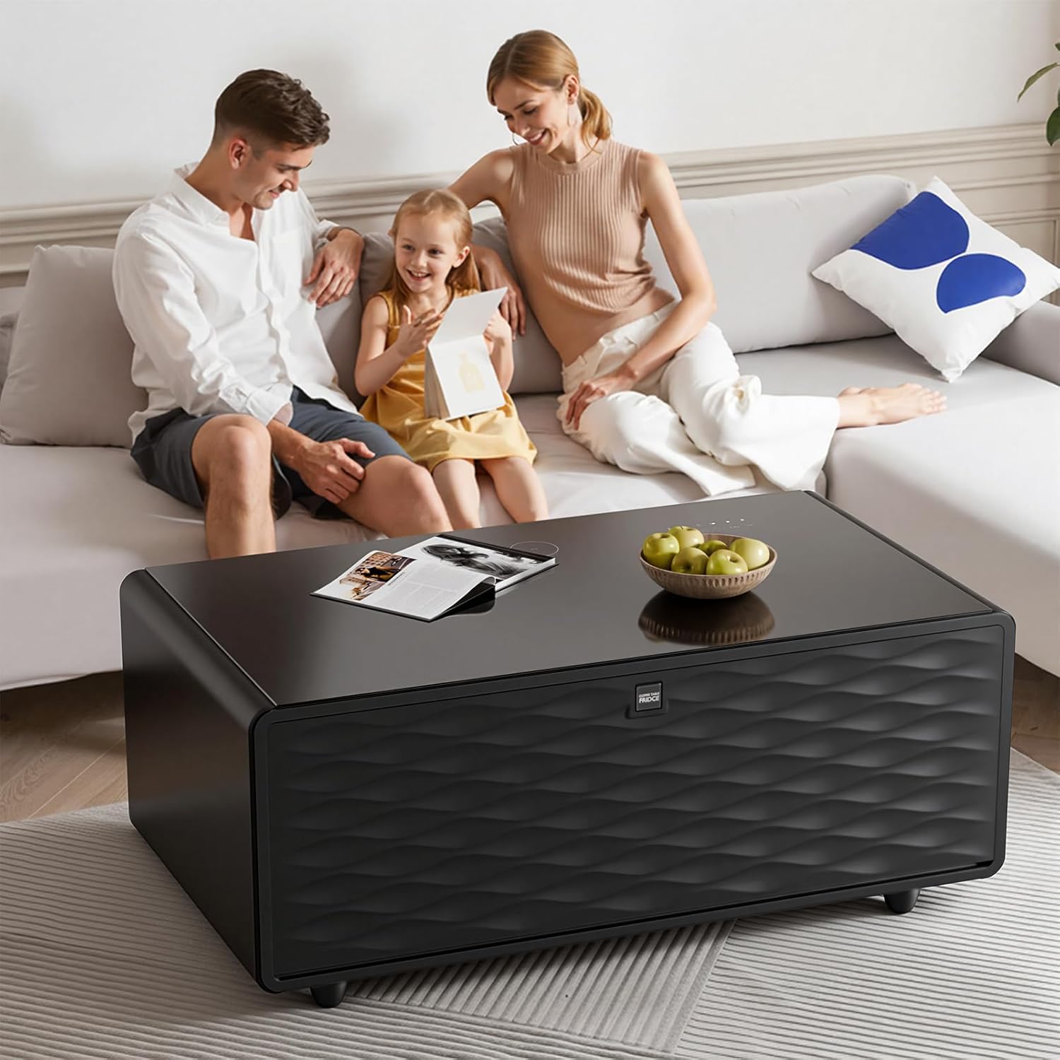 Smart Coffee Table with Built-In Fridge & Wireless Charging - Image 4